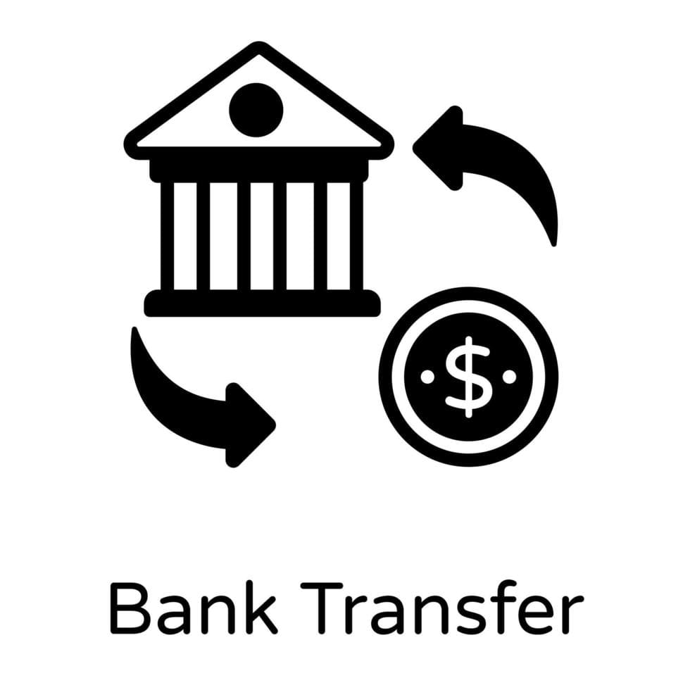 bank transfer and exchange vector